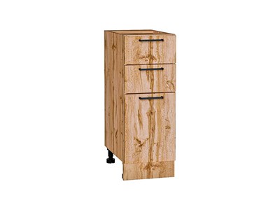 Кухонный  Шкаф нижний с 3-мя ящиками Флэт Дуб Вотан, Wotan Oak 2S, 300, каркас ЛДСП  Дуб Вотан, фасад ЛДСП  Wotan Oak 2S,  816*300*478 sppr5VVTtoAR62577 - фото 3814451
