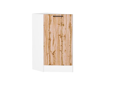 Кухонный  Шкаф нижний торцевой Флэт Белый, Wotan Oak 2S, каркас ЛДСП  Белый, фасад ЛДСП  Wotan Oak 2S,  816*296*552 sppr5VVTtoAR52748 - фото 3814465
