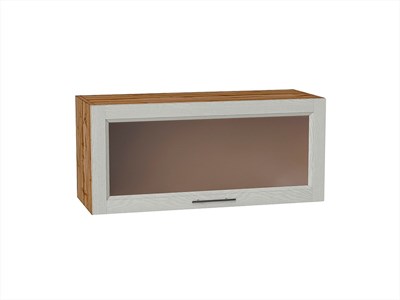 Кухонный  Шкаф верхний горизонтальный остекленный Сканди Дуб Вотан, Cappuccino Softwood, 800, каркас ЛДСП  Дуб Вотан, фасад МДФ/Стекло  Cappuccino Softwood,  358*800*320 sppr5VVTtoAR62848 - фото 3815322