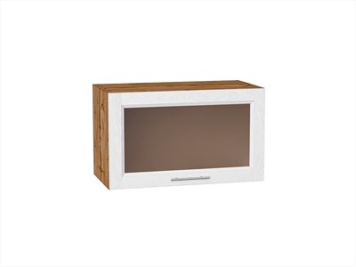 Кухонный  Шкаф верхний горизонтальный остекленный Сканди Дуб Вотан, White Softwood, 600, каркас ЛДСП  Дуб Вотан, фасад МДФ/Стекло  White Softwood,  358*600*320 sppr5VVTtoAR62845 - фото 3815333