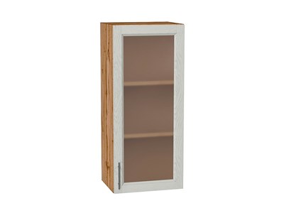Кухонный  Шкаф верхний с 1-ой остекленной дверцей Сканди Дуб Вотан, Cappuccino Softwood, 920, 400, каркас ЛДСП  Дуб Вотан, фасад МДФ/Стекло  Cappuccino Softwood,  920*400*320 sppr5VVTtoAR62922 - фото 3815624
