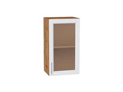 Кухонный  Шкаф верхний с 1-ой остекленной дверцей Сканди Дуб Вотан, White Softwood, 720, 400, каркас ЛДСП  Дуб Вотан, фасад МДФ/Стекло  White Softwood,  716*400*320 sppr5VVTtoAR62914 - фото 3815645