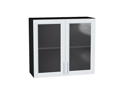 Кухонный  Шкаф верхний с 2-мя остекленными дверцами Сканди Graphite, White Softwood, 720, 800, каркас ЛДСП  Graphite, фасад МДФ/Стекло  White Softwood,  716*800*320 sppr5VVTtoAR56218 - фото 3815727
