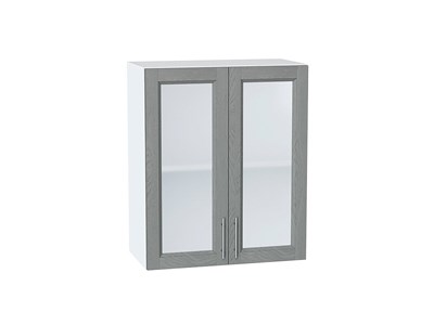 Кухонный  Шкаф верхний с 2-мя остекленными дверцами Сканди Белый, Grey Softwood, 720, 600, каркас ЛДСП  Белый, фасад МДФ/Стекло  Grey Softwood,  716*600*320 sppr5VVTtoAR41639 - фото 3815738