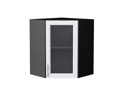 Кухонный  Шкаф верхний угловой остекленный Сканди Graphite, White Softwood, 720, каркас ЛДСП  Graphite, фасад МДФ/Стекло  White Softwood,  716*600*600 sppr5VVTtoAR56231 - фото 3815872