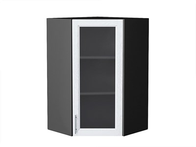 Кухонный  Шкаф верхний угловой остекленный Сканди Graphite, White Softwood, 920, каркас ЛДСП  Graphite, фасад МДФ/Стекло  White Softwood,  920*600*600 sppr5VVTtoAR56232 - фото 3815873