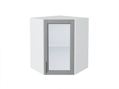Кухонный  Шкаф верхний угловой остекленный Сканди Белый, Grey Softwood, 720, каркас ЛДСП  Белый, фасад МДФ/Стекло  Grey Softwood,  716*600*600 sppr5VVTtoAR41705 - фото 3815878
