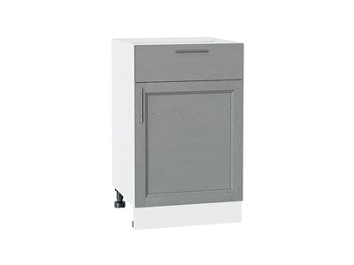 Кухонный  Шкаф нижний с 1-ой дверцей и ящиком Сканди Белый, Grey Softwood, 500, каркас ЛДСП  Белый, фасад МДФ  Grey Softwood,  816*500*480 sppr5VVTtoAR41882 - фото 3816097