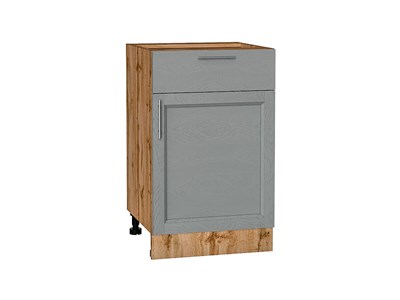 Кухонный  Шкаф нижний с 1-ой дверцей и ящиком Сканди Дуб Вотан, Grey Softwood, 500, каркас ЛДСП  Дуб Вотан, фасад МДФ  Grey Softwood,  816*500*480 sppr5VVTtoAR63003 - фото 3816112