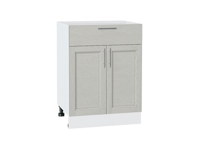 Кухонный  Шкаф нижний с 2-мя дверцами и ящиком Сканди Белый, Cappuccino Softwood, 600, каркас ЛДСП  Белый, фасад МДФ  Cappuccino Softwood,  816*600*480 sppr5VVTtoAR41966 - фото 3816129