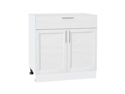Кухонный  Шкаф нижний с 2-мя дверцами и ящиком Сканди Белый, White Softwood, 800, каркас ЛДСП  Белый, фасад МДФ  White Softwood,  816*800*480 sppr5VVTtoAR56617 - фото 3816138