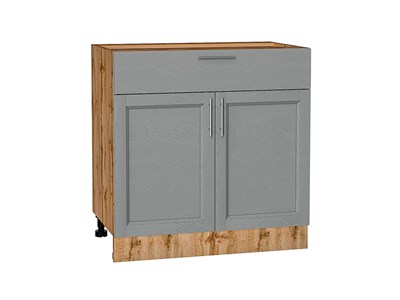 Кухонный  Шкаф нижний с 2-мя дверцами и ящиком Сканди Дуб Вотан, Grey Softwood, 800, каркас ЛДСП  Дуб Вотан, фасад МДФ  Grey Softwood,  816*800*480 sppr5VVTtoAR63031 - фото 3816144