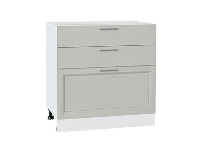 Кухонный  Шкаф нижний с 3-мя ящиками Сканди Белый, Cappuccino Softwood, 800, каркас ЛДСП  Белый, фасад МДФ  Cappuccino Softwood,  816*800*480 sppr5VVTtoAR41933 - фото 3816178