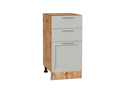 Кухонный  Шкаф нижний с 3-мя ящиками Сканди Дуб Вотан, Cappuccino Softwood, 400, каркас ЛДСП  Дуб Вотан, фасад МДФ  Cappuccino Softwood,  816*400*480 sppr5VVTtoAR63050 - фото 3816200