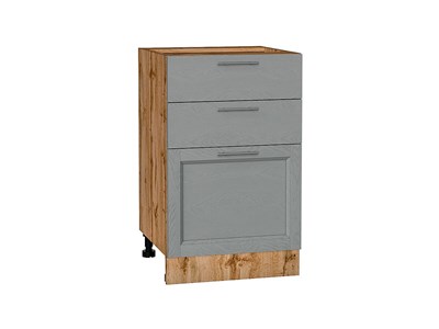 Кухонный  Шкаф нижний с 3-мя ящиками Сканди Дуб Вотан, Grey Softwood, 500, каркас ЛДСП  Дуб Вотан, фасад МДФ  Grey Softwood,  816*500*480 sppr5VVTtoAR63055 - фото 3816211