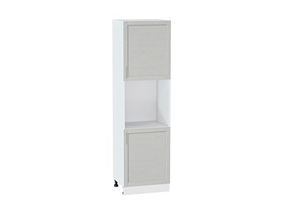 Кухонный  Шкаф пенал с 2-мя дверцами под технику Сканди Белый, Cappuccino Softwood, 2140, каркас ЛДСП  Белый, фасад МДФ  Cappuccino Softwood,  2132*600*576 sppr5VVTtoAR42076 - фото 3816394