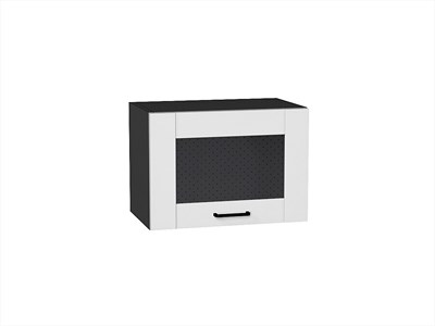 Кухонный  Шкаф верхний горизонтальный остекленный Лофт Graphite, Super White, 500, каркас ЛДСП  Graphite, фасад МДФ/Стекло  Super White,  358*500*320 sppr5VVTtoAR55143 - фото 3817337