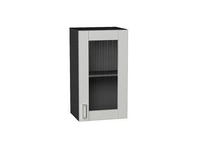 Кухонный  Шкаф верхний с 1-ой остекленной дверцей Лофт Graphite, Grey Silk, 720, 400, каркас ЛДСП  Graphite, фасад МДФ/Стекло  Grey Silk,  716*400*320 sppr5VVTtoAR69621 - фото 3817662