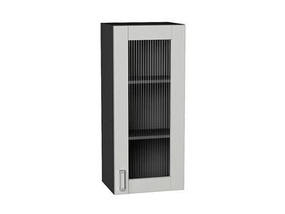 Кухонный  Шкаф верхний с 1-ой остекленной дверцей Лофт Graphite, Grey Silk, 920, 400, каркас ЛДСП  Graphite, фасад МДФ/Стекло  Grey Silk,  920*400*320 sppr5VVTtoAR69624 - фото 3817665