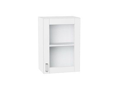 Кухонный  Шкаф верхний с 1-ой остекленной дверцей Лофт Белый, White Silk, 720, 500, каркас ЛДСП  Белый, фасад МДФ/Стекло  White Silk,  716*500*320 sppr5VVTtoAR60031 - фото 3817717
