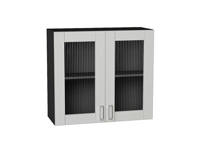 Кухонный  Шкаф верхний с 2-мя остекленными дверцами Лофт Graphite, Grey Silk, 720, 800, каркас ЛДСП  Graphite, фасад МДФ/Стекло  Grey Silk,  716*800*320 sppr5VVTtoAR69647 - фото 3817838