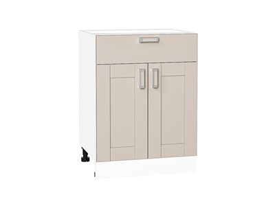 Кухонный  Шкаф нижний с 2-мя дверцами и ящиком Лофт Белый, Cream Silk, 600, каркас ЛДСП  Белый, фасад МДФ  Cream Silk,  816*600*480 sppr5VVTtoAR71572 - фото 3818116