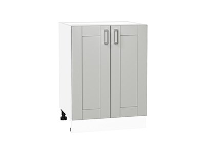 Кухонный  Шкаф нижний с 2-мя дверцами Лофт Белый, Grey Silk, 600, каркас ЛДСП  Белый, фасад МДФ  Grey Silk,  816*600*480 sppr5VVTtoAR69713 - фото 3818280