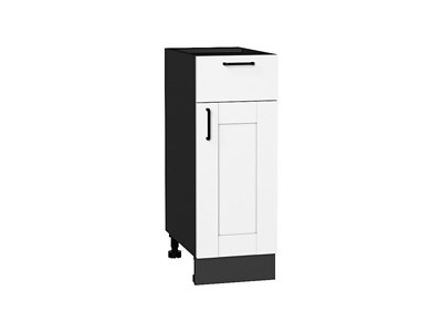 Кухонный  Шкаф нижний с 1-ой дверцей и ящиком Лофт Graphite, Super White, 300, каркас ЛДСП  Graphite, фасад МДФ  Super White,  816*300*480 sppr5VVTtoAR55297 - фото 3818312