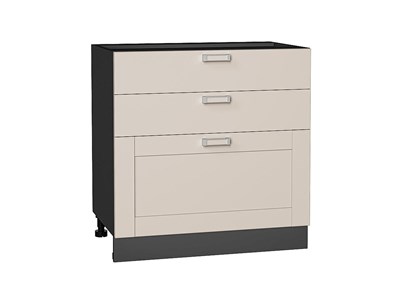Кухонный  Шкаф нижний с 3-мя ящиками Лофт Graphite, Cream Silk, 800, каркас ЛДСП  Graphite, фасад МДФ  Cream Silk,  816*800*480 sppr5VVTtoAR71598 - фото 3818363