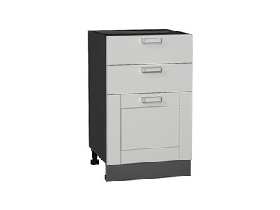 Кухонный  Шкаф нижний с 3-мя ящиками Лофт Graphite, Grey Silk, 500, каркас ЛДСП  Graphite, фасад МДФ  Grey Silk,  816*500*480 sppr5VVTtoAR69731 - фото 3818366