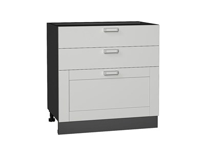 Кухонный  Шкаф нижний с 3-мя ящиками Лофт Graphite, Grey Silk, 800, каркас ЛДСП  Graphite, фасад МДФ  Grey Silk,  816*800*480 sppr5VVTtoAR69733 - фото 3818368