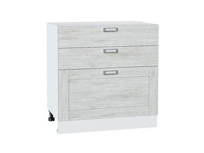 Кухонный  Шкаф нижний с 3-мя ящиками Лофт Белый, Nordic Oak, 800, каркас ЛДСП  Белый, фасад МДФ  Nordic Oak,  816*800*480 sppr5VVTtoAR36092 - фото 3818403