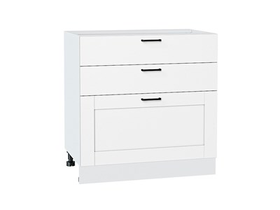 Кухонный  Шкаф нижний с 3-мя ящиками Лофт Белый, Super White, 800, каркас ЛДСП  Белый, фасад МДФ  Super White,  816*800*480 sppr5VVTtoAR55545 - фото 3818408