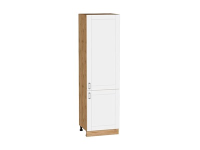 Кухонный  Шкаф пенал с 2-мя дверцами Лофт Дуб Вотан, White Silk, 2140, 600, каркас ЛДСП  Дуб Вотан, фасад МДФ  White Silk,  2132*600*576 sppr5VVTtoAR63430 - фото 3818693