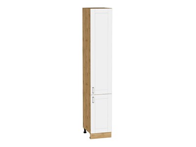 Кухонный  Шкаф пенал с 2-мя дверцами Лофт Дуб Вотан, White Silk, 2340, 400, каркас ЛДСП  Дуб Вотан, фасад МДФ  White Silk,  2336*400*576 sppr5VVTtoAR63431 - фото 3818694