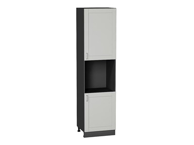 Кухонный  Шкаф пенал с 2-мя дверцами под технику Лофт Graphite, Grey Silk, 2340, каркас ЛДСП  Graphite, фасад МДФ  Grey Silk,  2336*600*576 sppr5VVTtoAR69763 - фото 3818706