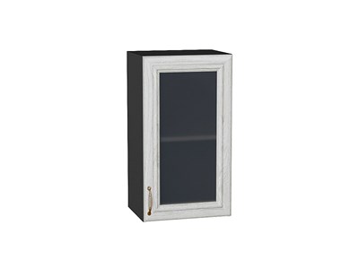 Кухонный  Шкаф верхний с 1-ой остекленной дверцей Шале Graphite, White Dreamline, 720, 400, каркас ЛДСП  Graphite, фасад МДФ/Стекло  White Dreamline,  716*400*320 sppr5VVTtoAR53794 - фото 3819339