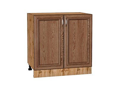 Кухонный  Шкаф нижний с 2-мя дверцами Шале Дуб Вотан, Brown Dreamline, 800, каркас ЛДСП  Дуб Вотан, фасад МДФ  Brown Dreamline,  816*800*480 sppr5VVTtoAR61384 - фото 3819535