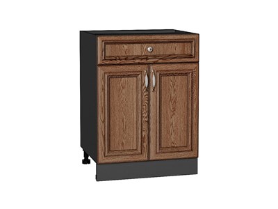 Кухонный  Шкаф нижний с 2-мя дверцами и ящиком Шале Graphite, Brown Dreamline, 600, каркас ЛДСП  Graphite, фасад МДФ  Brown Dreamline,  816*600*480 sppr5VVTtoAR53974 - фото 3819556