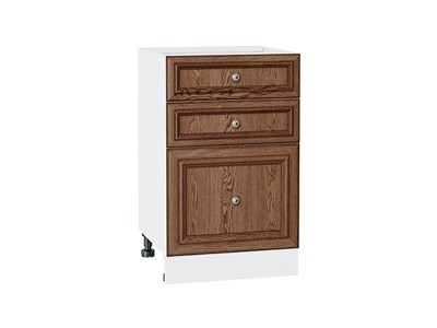 Кухонный  Шкаф нижний с 3-мя ящиками Шале Белый, Brown Dreamline, 500, каркас ЛДСП  Белый, фасад МДФ  Brown Dreamline,  816*500*480 sppr5VVTtoAR53995 - фото 3819580