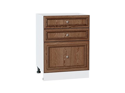 Кухонный  Шкаф нижний с 3-мя ящиками Шале Белый, Brown Dreamline, 600, каркас ЛДСП  Белый, фасад МДФ  Brown Dreamline,  816*600*480 sppr5VVTtoAR53996 - фото 3819581