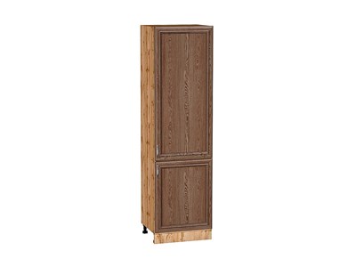 Кухонный  Шкаф пенал с 2-мя дверцами Шале Дуб Вотан, Brown Dreamline, 2140, 600, каркас ЛДСП  Дуб Вотан, фасад МДФ  Brown Dreamline,  2132*600*576 sppr5VVTtoAR61408 - фото 3819651