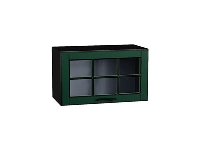 Кухонный  Шкаф верхний горизонтальный остекленный Дублин Graphite, Special Green, 600, каркас ЛДСП  Graphite, фасад МДФ/Стекло  Special Green,  358*600*318 sppr5VVTtoAR74274 - фото 3821645