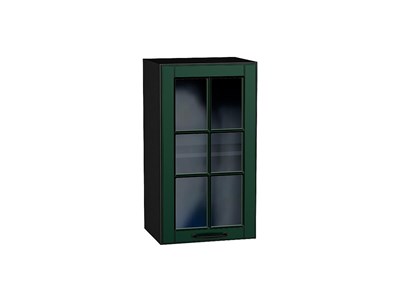 Кухонный  Шкаф верхний с 1-ой остекленной дверцей Дублин Graphite, Special Green, 720, 400, каркас ЛДСП  Graphite, фасад МДФ/Стекло  Special Green,  716*400*318 sppr5VVTtoAR74337 - фото 3821753