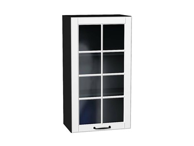 Кухонный  Шкаф верхний с 1-ой остекленной дверцей Дублин Graphite, Special White, 920, 500, каркас ЛДСП  Graphite, фасад МДФ/Стекло  Special White,  920*500*318 sppr5VVTtoAR74347 - фото 3821763