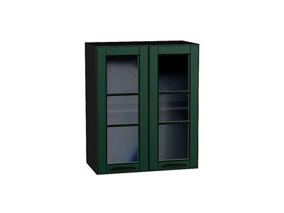 Кухонный  Шкаф верхний с 2-мя остекленными дверцами Дублин Graphite, Special Green, 720, 600, каркас ЛДСП  Graphite, фасад МДФ/Стекло  Special Green,  716*600*318 sppr5VVTtoAR74308 - фото 3821812