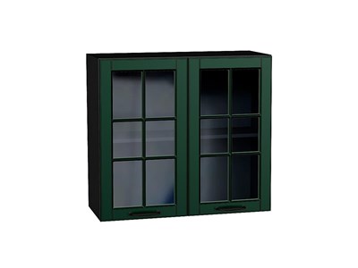 Кухонный  Шкаф верхний с 2-мя остекленными дверцами Дублин Graphite, Special Green, 720, 800, каркас ЛДСП  Graphite, фасад МДФ/Стекло  Special Green,  716*800*318 sppr5VVTtoAR74309 - фото 3821813