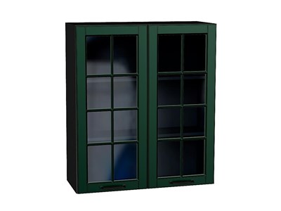 Кухонный  Шкаф верхний с 2-мя остекленными дверцами Дублин Graphite, Special Green, 920, 800, каркас ЛДСП  Graphite, фасад МДФ/Стекло  Special Green,  920*800*318 sppr5VVTtoAR74311 - фото 3821815