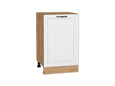 Кухонный  Шкаф нижний с 1-ой дверцей Дублин Дуб Вотан, Special White, 500, каркас ЛДСП  Дуб Вотан, фасад МДФ  Special White,  816*500*478 sppr5VVTtoAR73381 - фото 3821936