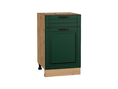 Кухонный  Шкаф нижний с 1-ой дверцей и ящиком Дублин Дуб Вотан, Special Green, 500, каркас ЛДСП  Дуб Вотан, фасад МДФ  Special Green,  816*500*478 sppr5VVTtoAR73478 - фото 3821964